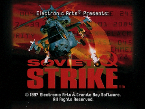 Soviet Strike title screen for Sega Saturn